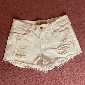 white denim shorts